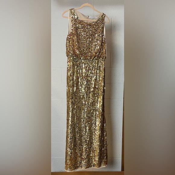 Mac Duggal 93645 Sequin Sleeveless High Neck Gold - Picture 2 of 13